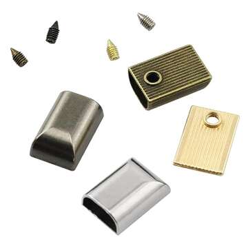 DGHAOP 40PCS Rectangle Zipper End Stoppers - 4 Color Metal Repair Clips for Sewing DIY Craft Accesso...