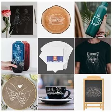 PSLER 30PCS White Carbon Transfer Paper for Wood Burning Craft, Paper, Canvas and Other Art Craft Surfaces A4 Size 8.27 X 11.81 Inch