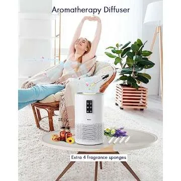 Air Purifiers for Home Large Room up to 1400ft², VEWIOR H13 True HEPA Air Purifier for Bedroom with night light, Fragrance Sponge, Sleep Mode, Timer, Lock, Air Cleaner for Wildfire Smoke Odor Dander