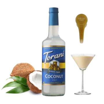 Torani Sugar Free Coconut Syrup for Coffee 25.4 Ounces Flavors with Fresh Finest Syrup Dispenser