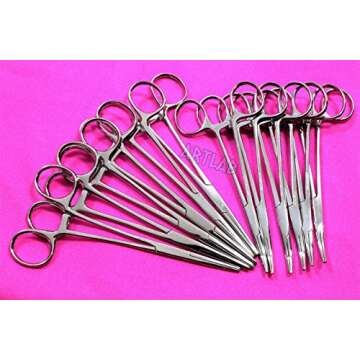 12 PC Mosquito HEMOSTAT Forceps 5" Curved/Straight Stainless (CYNAMED)
