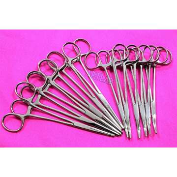 12 PC Mosquito HEMOSTAT Forceps 5" Curved/Straight Stainless (CYNAMED)