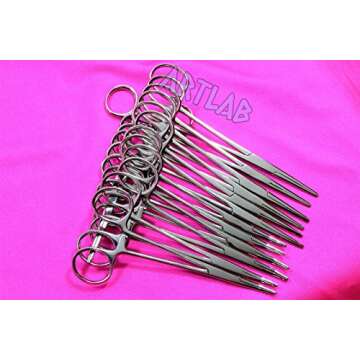 12 PC Mosquito HEMOSTAT Forceps 5" Curved/Straight Stainless (CYNAMED)