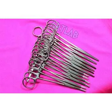 12 PC Mosquito HEMOSTAT Forceps 5" Curved/Straight Stainless (CYNAMED)