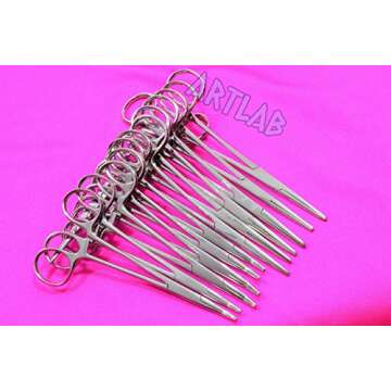 12 PC Mosquito HEMOSTAT Forceps 5" Curved/Straight Stainless (CYNAMED)