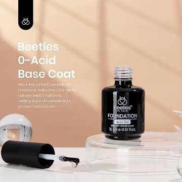 beetles Gel Base Coat 15ml for Gel Nail Polish Soak Off LED Lamp Upgraded Formula Long-Lasting DIY H...