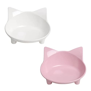 Skrtuan Cat Bowl Cat Food Bowls Non Slip Dog Dish Pet Food Bowls Shallow Cat Water Bowl Cat Feeding ...