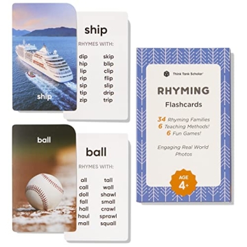 Think Tank Scholar Rhyming Words Flash Cards - Language, Phonics and Spelling Skills Learning for Ki...