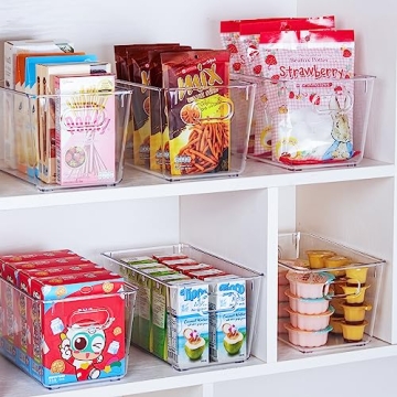 Vtopmart Durable Clear Plastic Pantry Organizer Bins