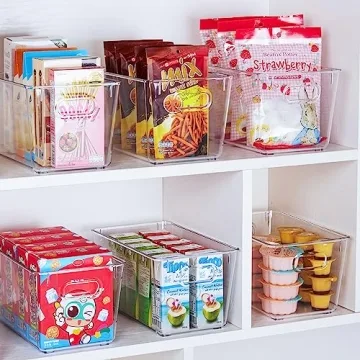 Vtopmart Durable Clear Plastic Pantry Organizer Bins