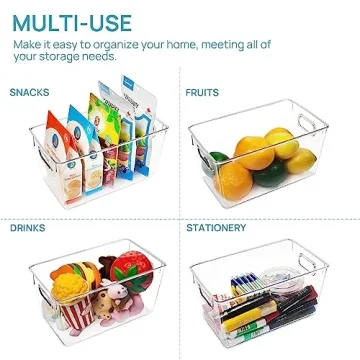 Vtopmart Durable Clear Plastic Pantry Organizer Bins