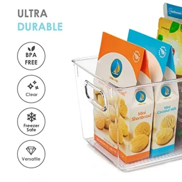 Vtopmart Durable Clear Plastic Pantry Organizer Bins