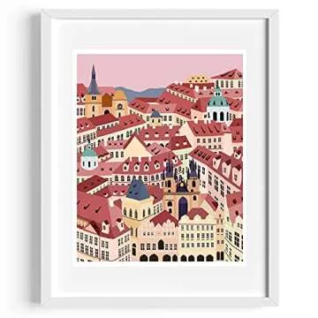 Prague Print Prag Art Print Praha Print Praha Art Prague Artwork Prague Drawing Prague Illustration Prague Czech Architecture Illustration Architecture Wall Art Retro Artwork Unframed 8 x 10 Inches