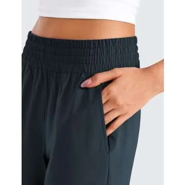 CRZ YOGA Women's Lightweight Wide Leg Pants in True Navy
