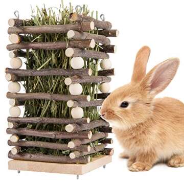 Hanging Apple Wooden Hay Feeder for Small Pets