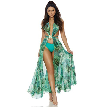 Forplay The Remix International Superstar Costume | Floral Boho Print Revealing Maxi Dress