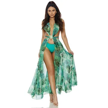 Forplay The Remix International Superstar Costume | Floral Boho Print Revealing Maxi Dress
