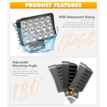 Exzeit 120W 6 Inch Work Light for Tractors, 10400Lms Flood Light