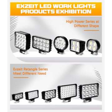 Exzeit 120W 6 Inch Work Light for Tractors, 10400Lms Flood Light