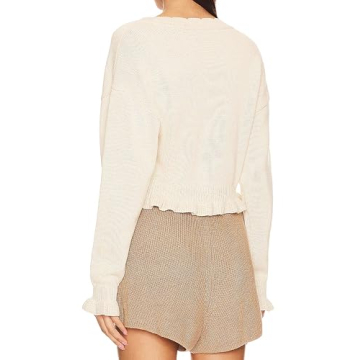 Meladyan Vintage Flower Slit Sweater Top for Women