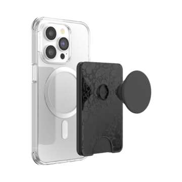 PopSockets Phone Wallet with Expanding Grip, Phone Card Holder, Wireless Charging Compatible, Wallet Compatible with MagSafe - Laced