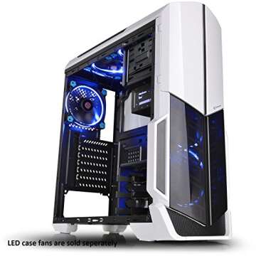 Thermaltake Versa N21 Snow Edition Translucent Window Panel SPCC ATX Mid Tower Computer Chassis CA-1D9-00M6WN-00