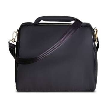 JuJuBe New Insulated Bottle Bag, Breastmilk Storage Bag for Baby Bottles, Travel Insulated Lunch Bag or Cooler Bag with Waterproof Lining for Nursing, Milk, Food, Baby Formula, Snacks, Daycare, Black