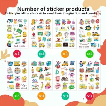 Welcome Back-to-School Stickers, 369PCS First Day of School Stickers for Back to School Party Favors...
