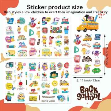 Welcome Back-to-School Stickers, 369PCS First Day of School Stickers for Back to School Party Favors Decorations Back to School Gifts, Teacher Reward Stickers