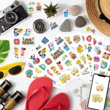 Welcome Back-to-School Stickers, 369PCS First Day of School Stickers for Back to School Party Favors Decorations Back to School Gifts, Teacher Reward Stickers