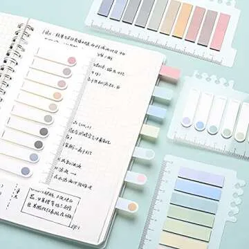 Morandi Sticky Notes, Writable Index Tabs, Set of 10 x 3 Packs Colorful Macaron Memo Stickers, Waterproof for Books, Folders, Glass, Monitors & Filing Cabinets, 200 Pieces/Pack, Morandi