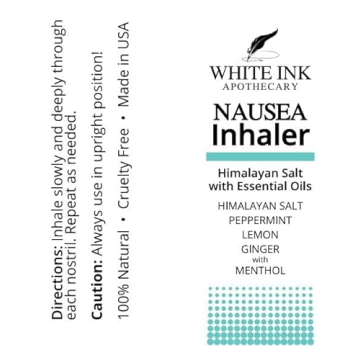 Natural Nausea Relief Inhaler Peppermint Ginger Lemon