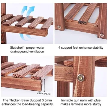 Astoryou Wood Plant Stand for Indoor and Outdoor Use