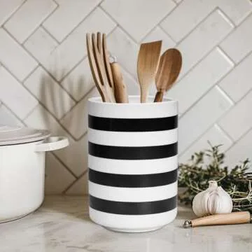 Sunddo Kitchen Utensil Holder, 6.7" Large Utensil Crock, Utensil Holder for Kitchen Counter, Ceramic...