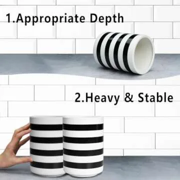 Sunddo Kitchen Utensil Holder - Elegant Ceramic Design, 6.7"