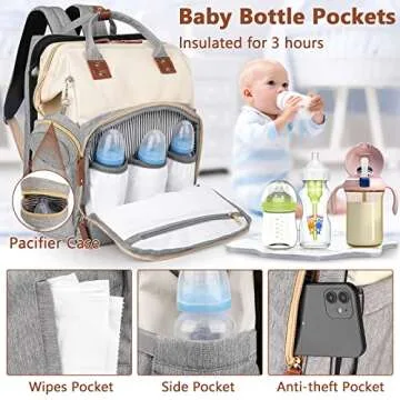 Multifunctional Diaper Backpack with Extension Pad