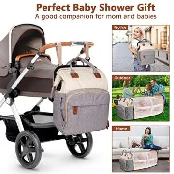 Multifunctional Diaper Backpack with Extension Pad