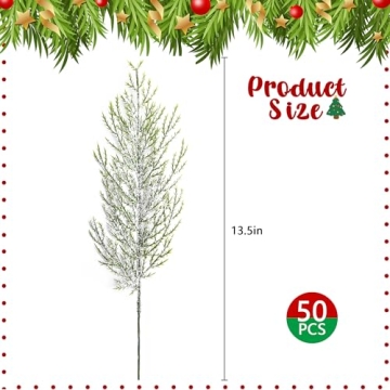 Alpurple Snow Frosted Pine Branches for Christmas Decor