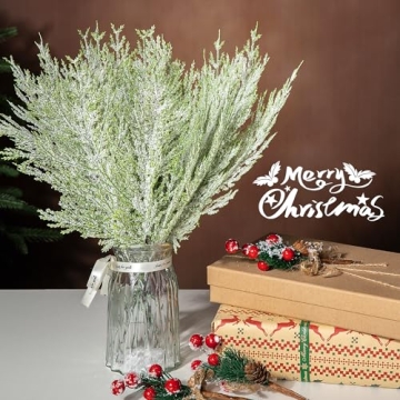 Alpurple Snow Frosted Pine Branches for Christmas Decor