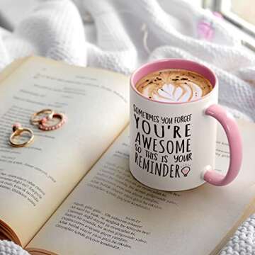 YHRJWN - Thank You Gifts, Sometimes You Forget You're Awesome Coffee Mug, Inspirational Birthday Fri...