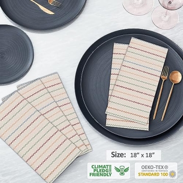 RUVANTI Cloth Napkins Set of 12 for Elegant Dining Experiences