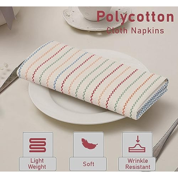 RUVANTI Cloth Napkins Set of 12 for Elegant Dining Experiences