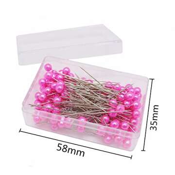 Fbshicung 1200PCS Sewing Pins for Fabric, Straight Pins with Pearlized Ball Heads Long 1.6inch, Quilting Pins for Dressmaker, Jewelry DIY Decoration, Craft and Sewing Tools