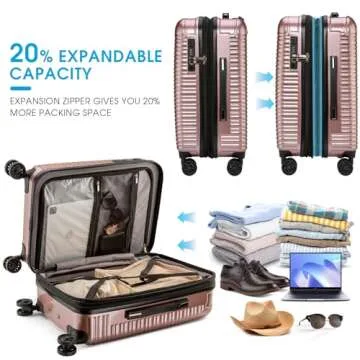 Durable JKZJ Carry on Luggage - Expandable & Lightweight