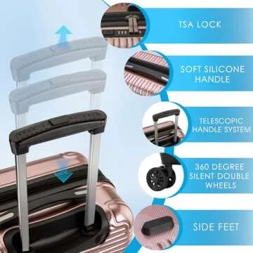 Durable JKZJ Carry on Luggage - Expandable & Lightweight