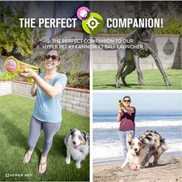 Hyper Pet Tennis Balls for Dogs (Safe Dog Tennis Ball for Exercise and Training, Interactive Toys work with Hyper Pet K9 Kannon K2 Launcher - 4 Pack 2.5" Pink