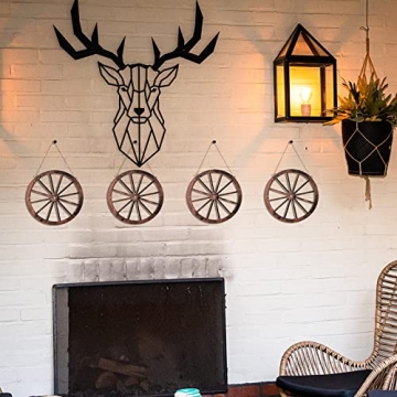 Wooden Wagon Wheel Decor Set for Rustic Home Style