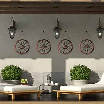 Wooden Wagon Wheel Decor Set for Rustic Home Style