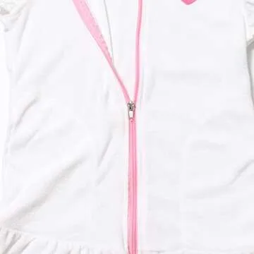 Ruffle Terry Cover Ups for Girls Hooded Zip Terry Coverups White Swim Beach Cover-Up 8-9y