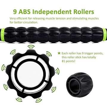 Sportneer Muscle Roller Stick - Massage Stick for Athletes - Reducing Soreness and Muscle Strain, So...